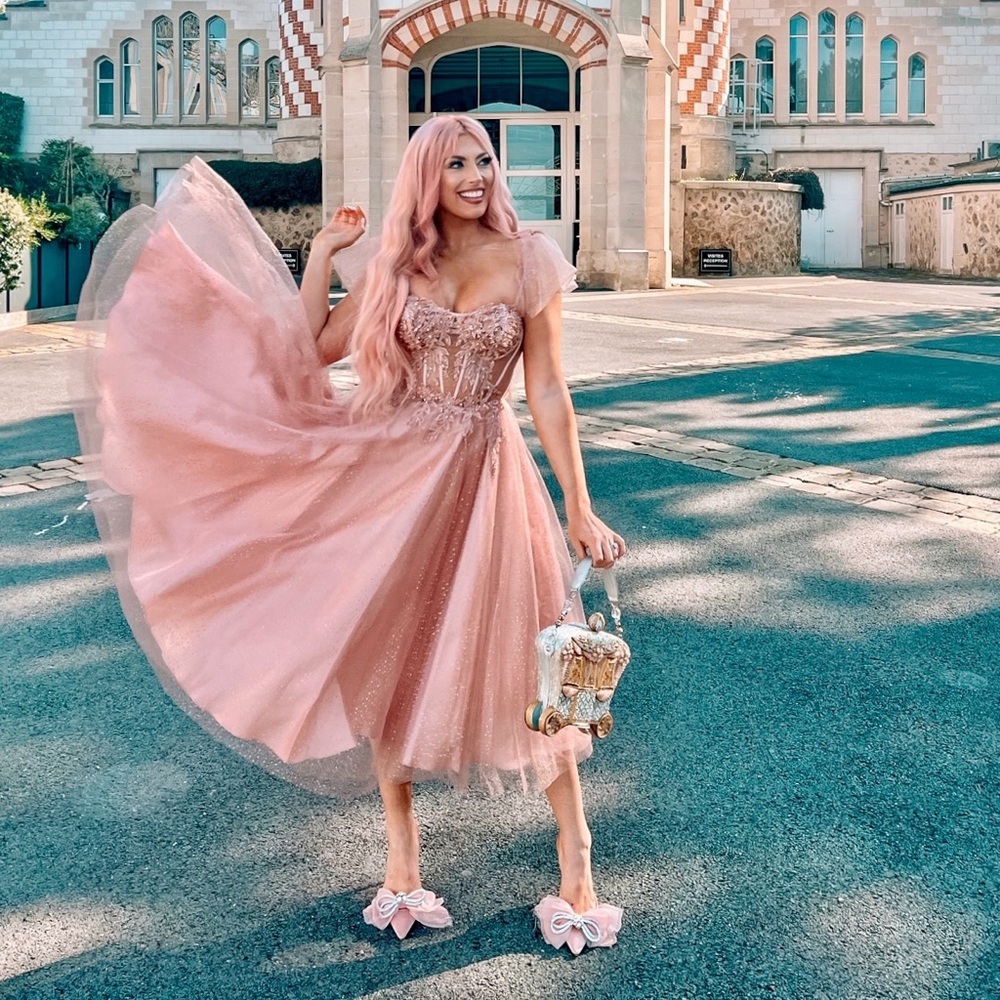 Cinderella Divine Tea Length Sparkly Dress